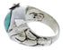 Southwestern Silver And Turquoise Flower Ring Size 7-1/2 UX33321